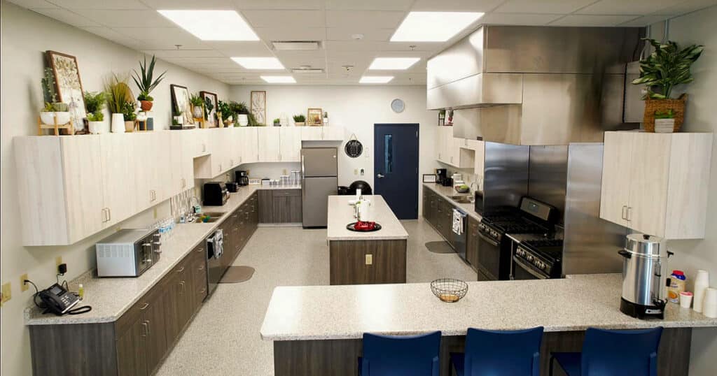 Homeless shelter for families kitchen